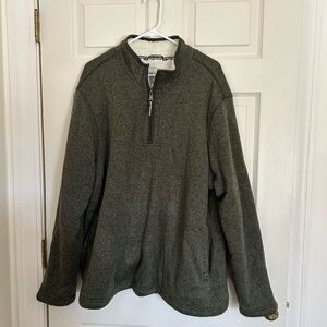 Orvis Men's Fleece-lined Olive Zip-Up Sweater